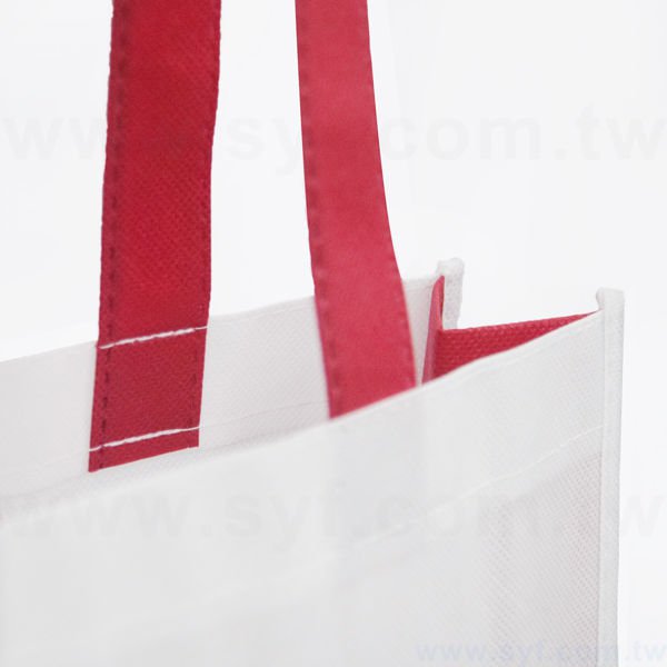 不織布手提立體袋-厚度80G-尺寸W25xH33xD8cm-雙面單色可客製化印刷_2